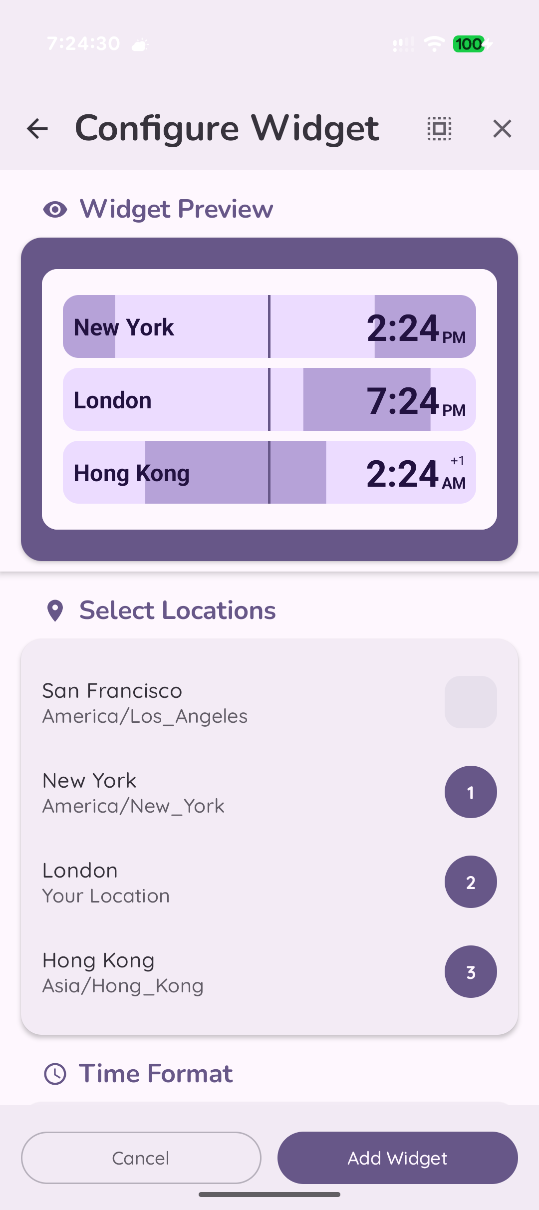 Configure Widget